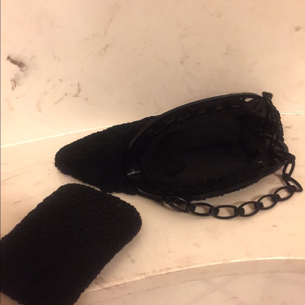 1950s Unique Vintage Black Crochet Clutch Bag♥️ - Picture 4 of 8